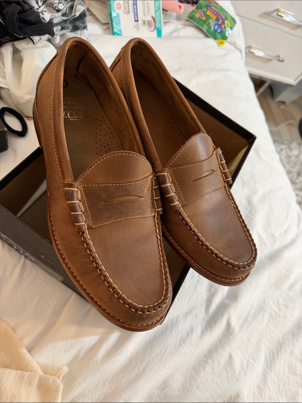 J. Crew Brown Leather Penny Loafers